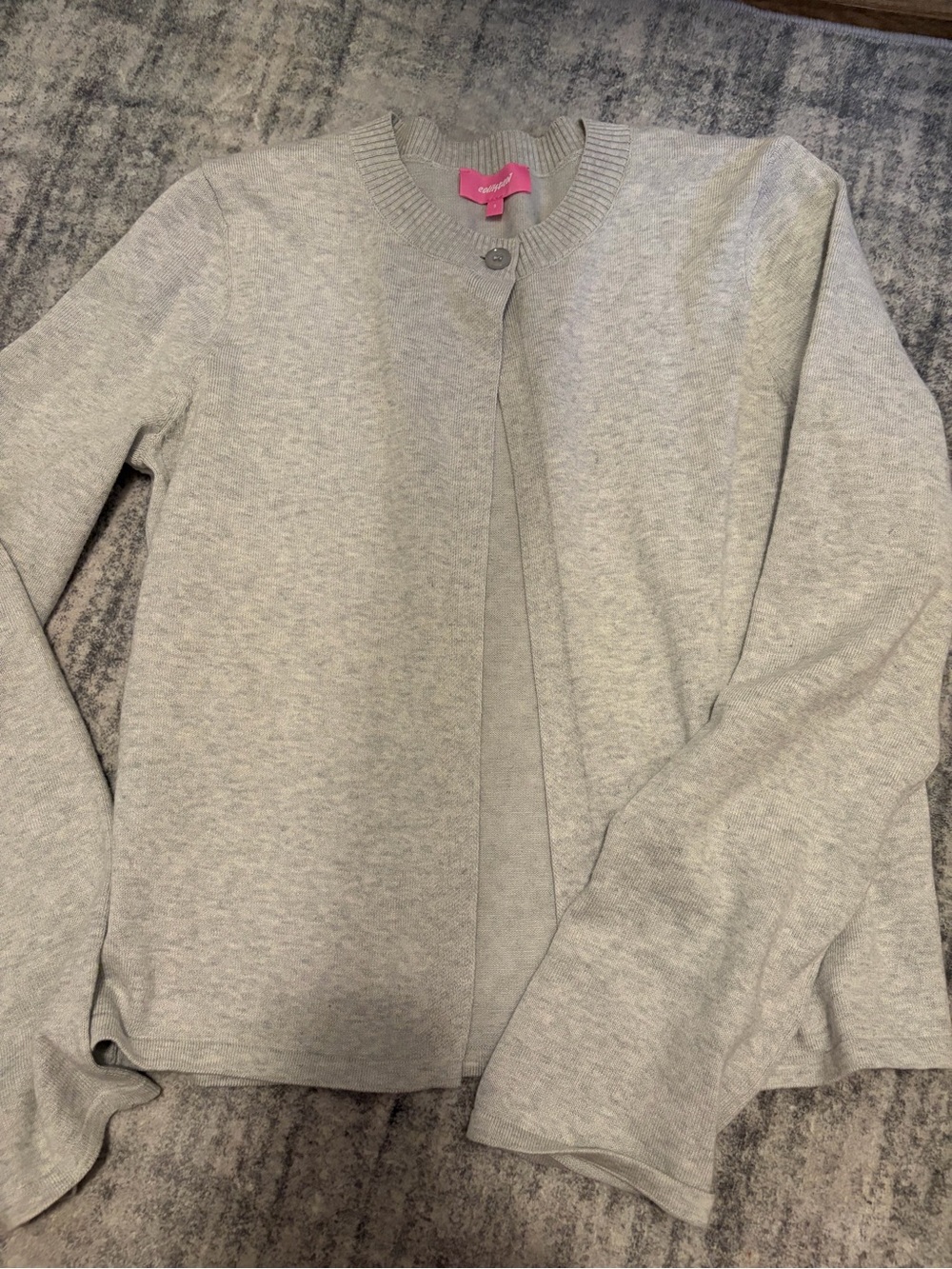 Edikted Light Gray Knit Cardigan with one Button Closure